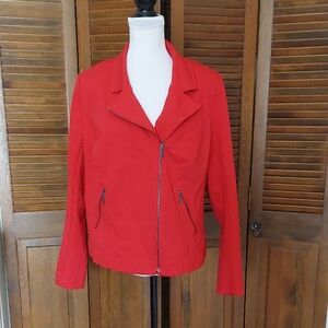 Lane Bryant Red Moto Inspired Blazer Sz 18